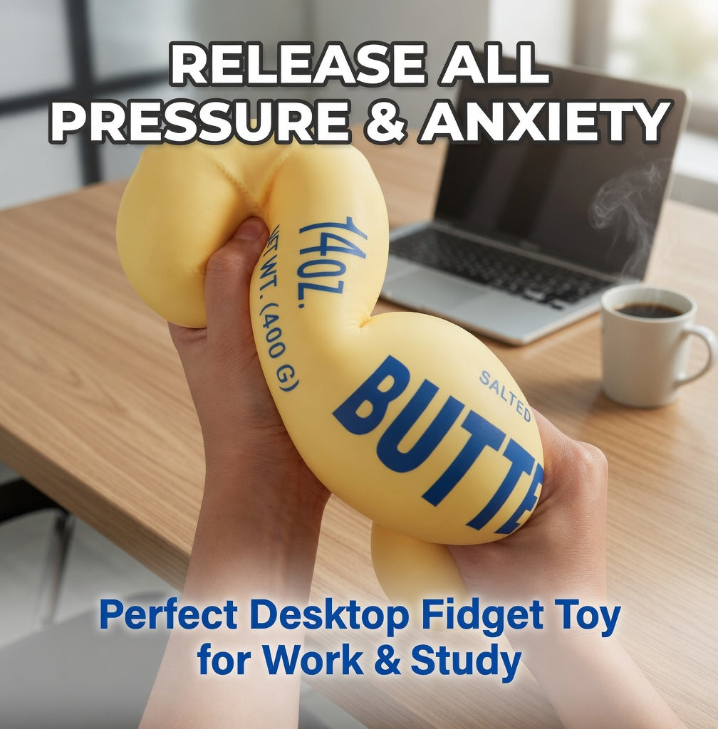 Giant Butter Stick Squishy fidget toy for stress relief and sensory play, multicolor variety